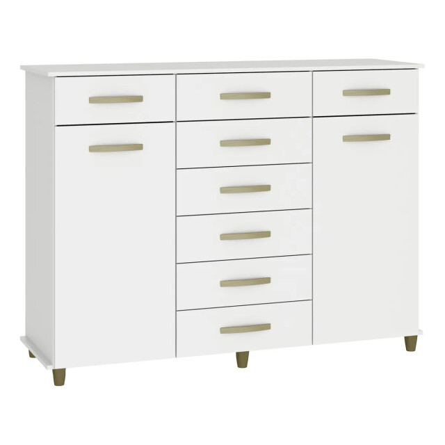 Comoda cajonera 8 cajones 2 puertas BLANCO