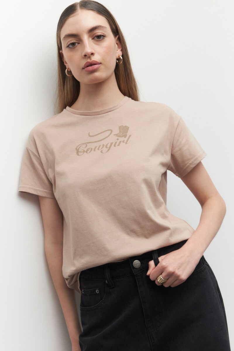 REMERA COWGIRL Beige