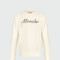 Moncler - Sudadera de Algodón con Logotipo Bordado Blanco