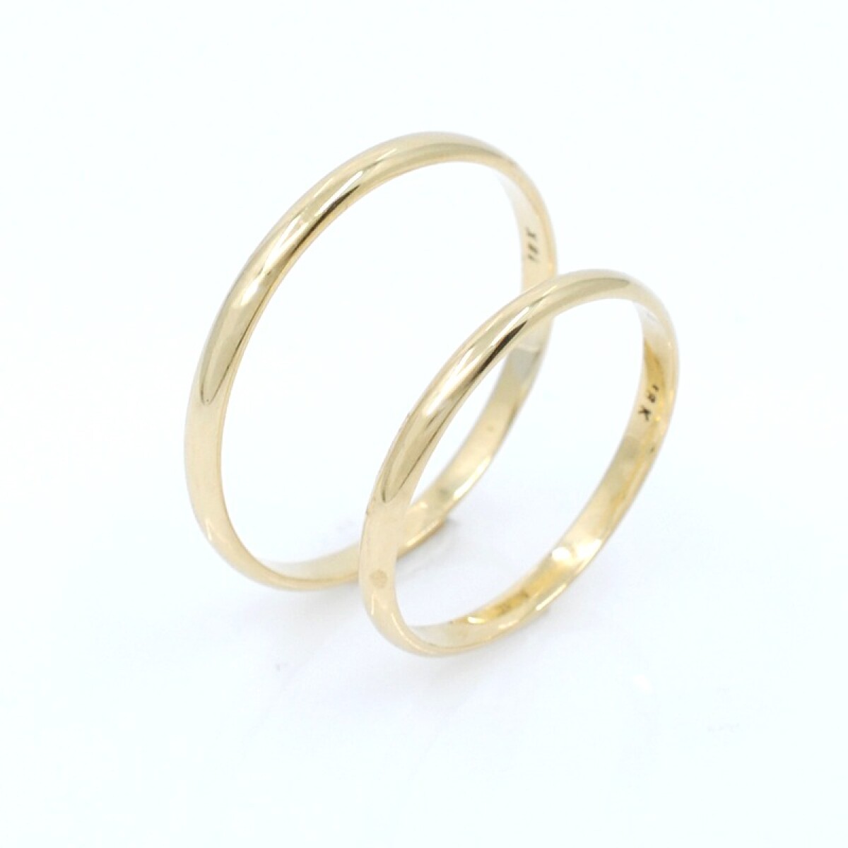 Par De Alianzas Oro 18 K Amarillo Bombe Clasico 2 mm 
