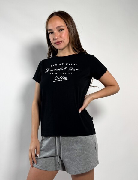 Remera estampada Camila Negro