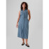 SL ARCHIVE WESTERN DENIM MIDI DRESS LIGHT WASH