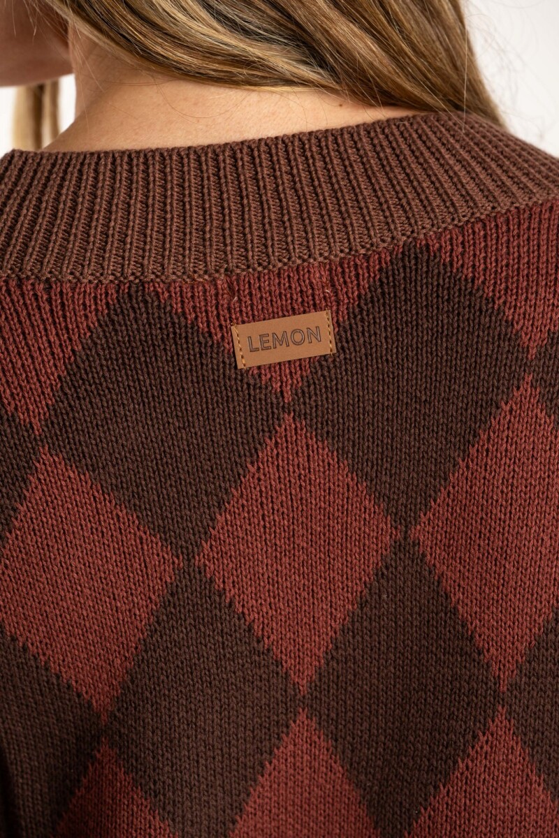 Cardigan Rombos Chocolate