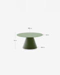 Mesa de centro Wilshire cristal templado glaseado y acero acabado pintado verde mate Ø80cm Mesa de centro Wilshire cristal templado glaseado y acero acabado pintado verde mate Ø80cm