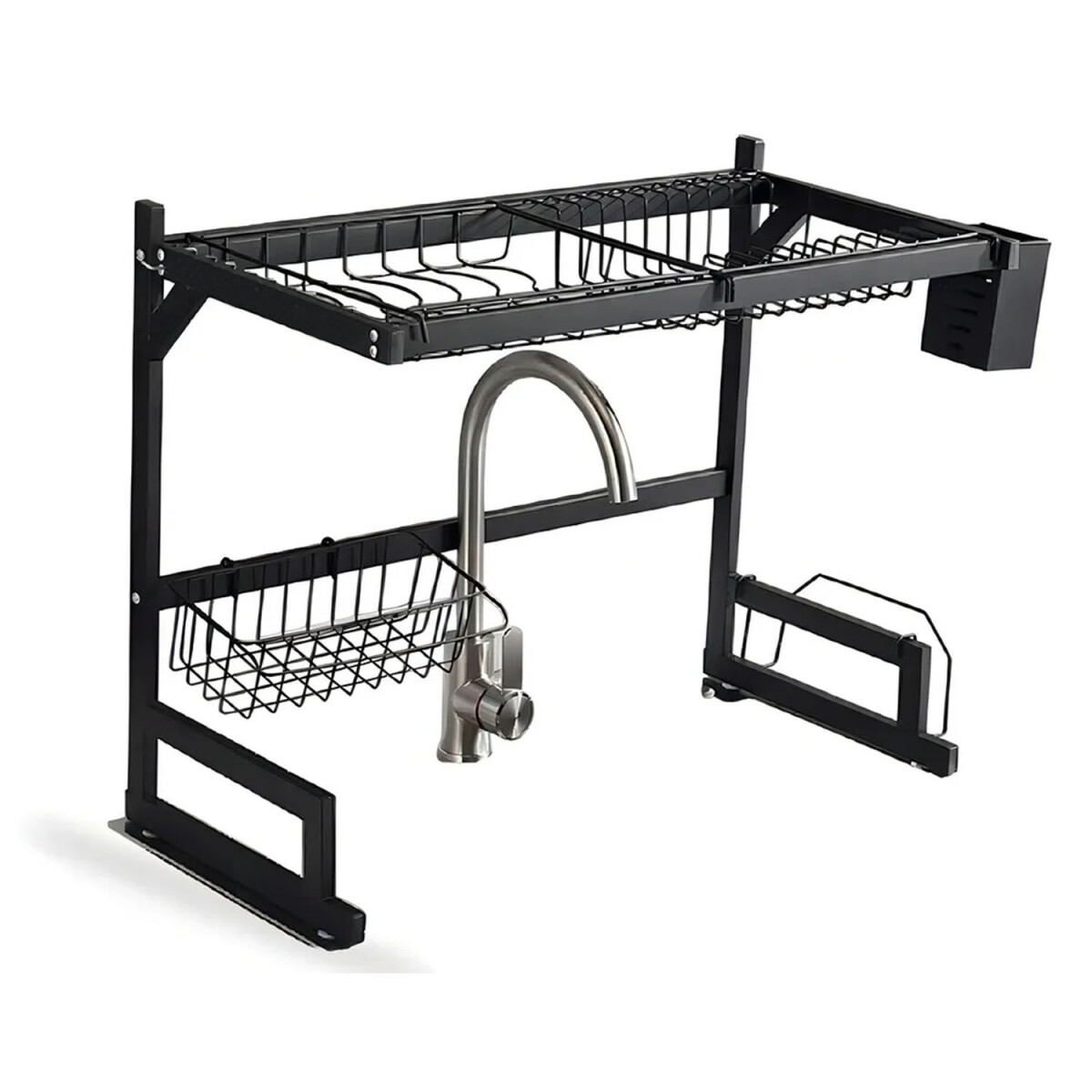 Escurridor de Platos Acero Inox Sobre Fregadero 65x31.5x52cm - Negro 