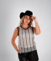 Blusa Gabrielle negro con blanco