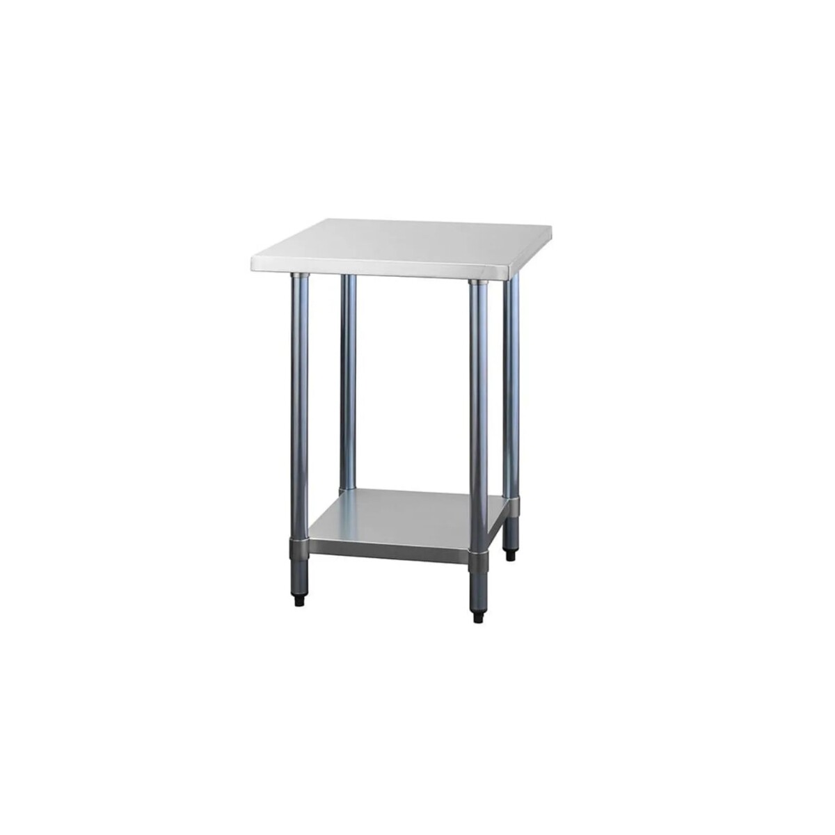 Mesada Central con Estante Inferior de Acero Inoxidable 60 x 60 x 85 cm 