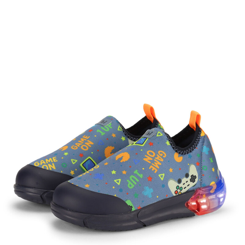 Championes de Niño Bibi Space Luces Azul Jean