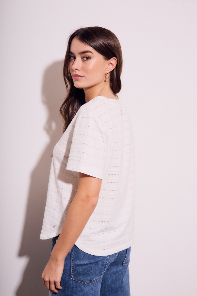 Remera M/corta Texturada Algodón Nacar