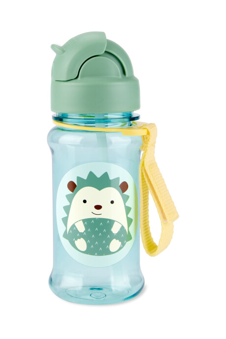 Botella de plástico Tritan, con sorbito, diseño erizo Sin color