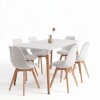 Juego de Comedor 6 Sillas Eames acolchada 120 Blanco