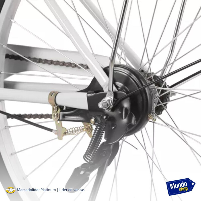 Bicicleta Playera Paseo Dama Rodado 26 + Bolso + Parrilla Blanco