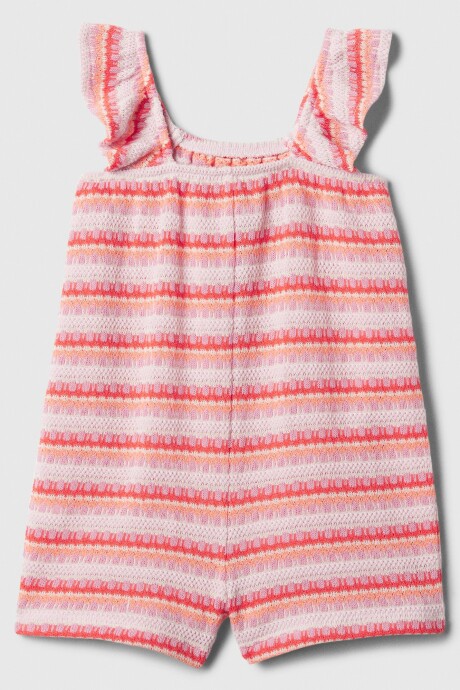 Enterito Crochet Toddler Niña Pink Stripe