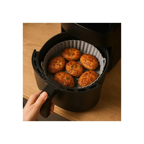 BANDEJA DE SILICONA PARA FREIDORA 20*17*5CM GRIS