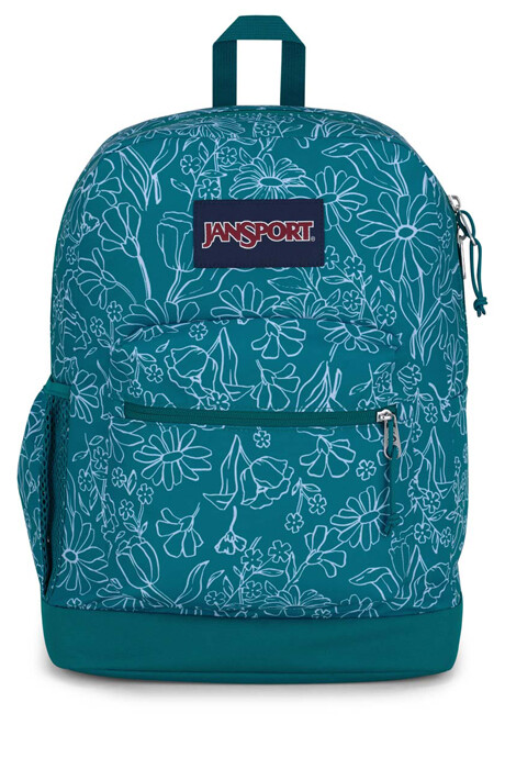 MOCHILA JANSPORT CROSS TOWN PLUS DELIGHTFUL DAISIES GREEN