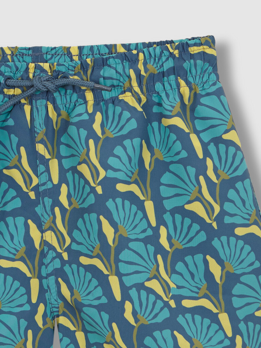 Bañador De Flores Azul