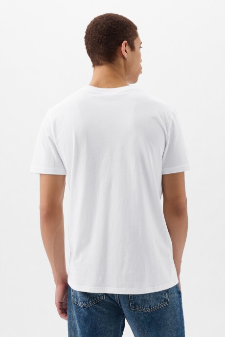 Remera Con Bolsillo Logo Gap Hombre Optic White V6