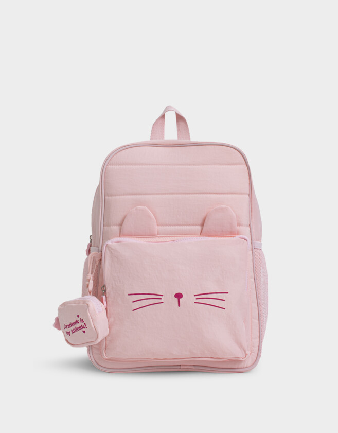 Mochilas y Carteras Infantiles Mochila Infantil Gatito Puffy - Rosa Claro