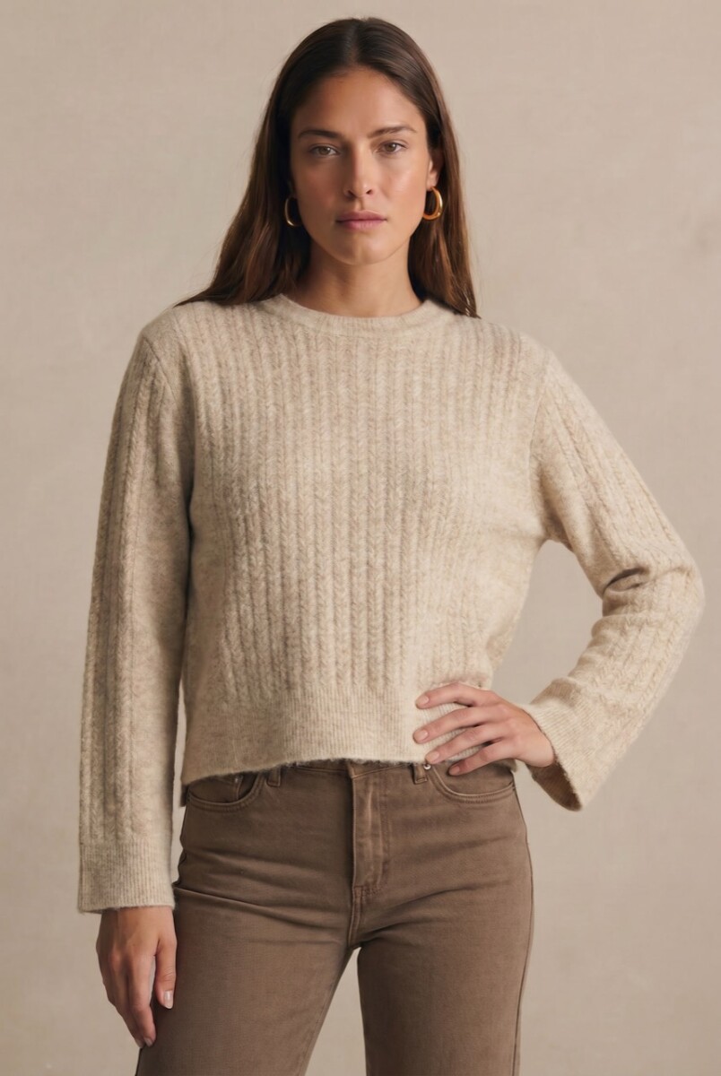 Sweater Texturado - Beige Melange 