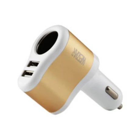 Cargador Auto U2 Wesdar Dual Usb/cigarette White 001
