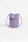 Bandolera porta celular con broche lila