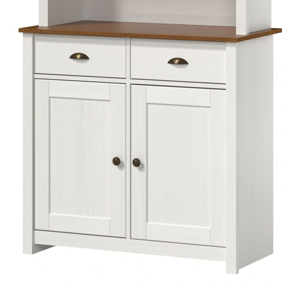 Cristalero 4 puertas 2 cajones - Linea Colonial Blanco/Freijo