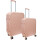 Valija Rígida Set X2 Resistente 20'' y 24'' 4 Ruedas Rosado