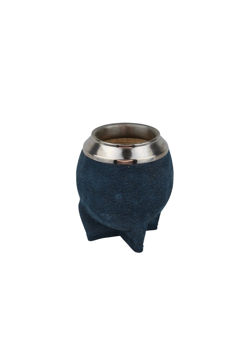 Mate de calabaza forrado en cuero modelo torpedo Azul