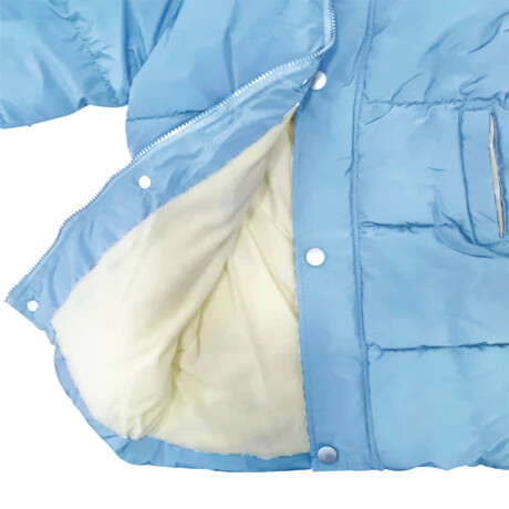 Campera Parka Uzspace Con Capucha Invierno Infantil Niño Niña Celeste