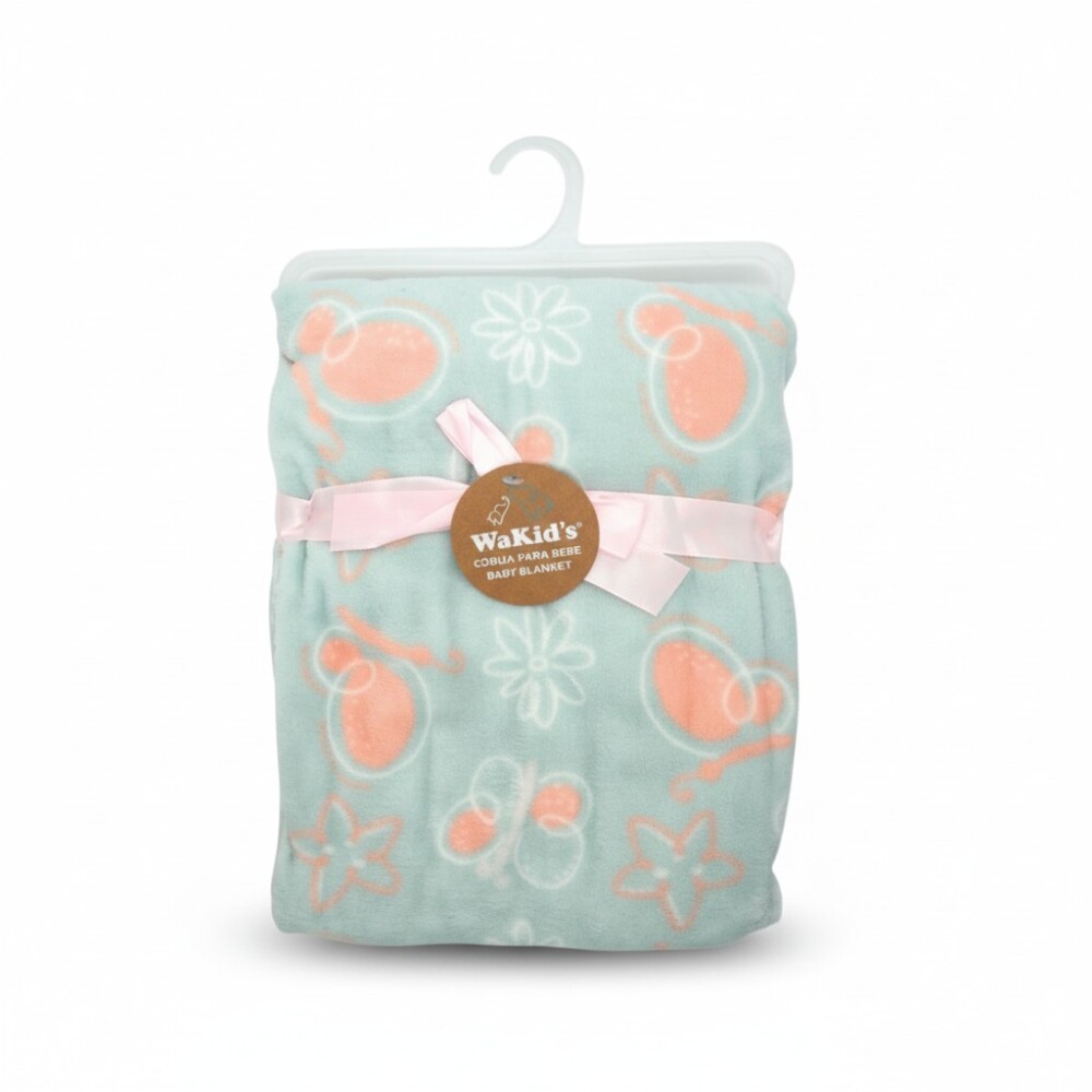 Manta fleece WAKIDS verde rosa