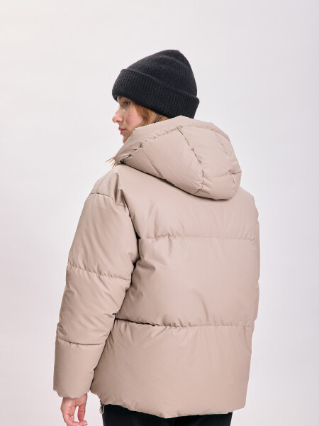 Campera de abrigo capitoneada Tostado