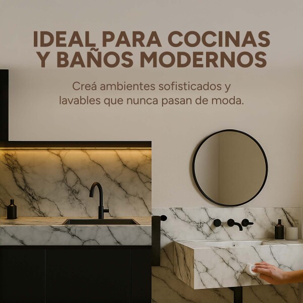 Pack x5 Placa PVC Símil Mármol 2,44x1,22m 3mm Resistente Variante Mármol Blanco Gris