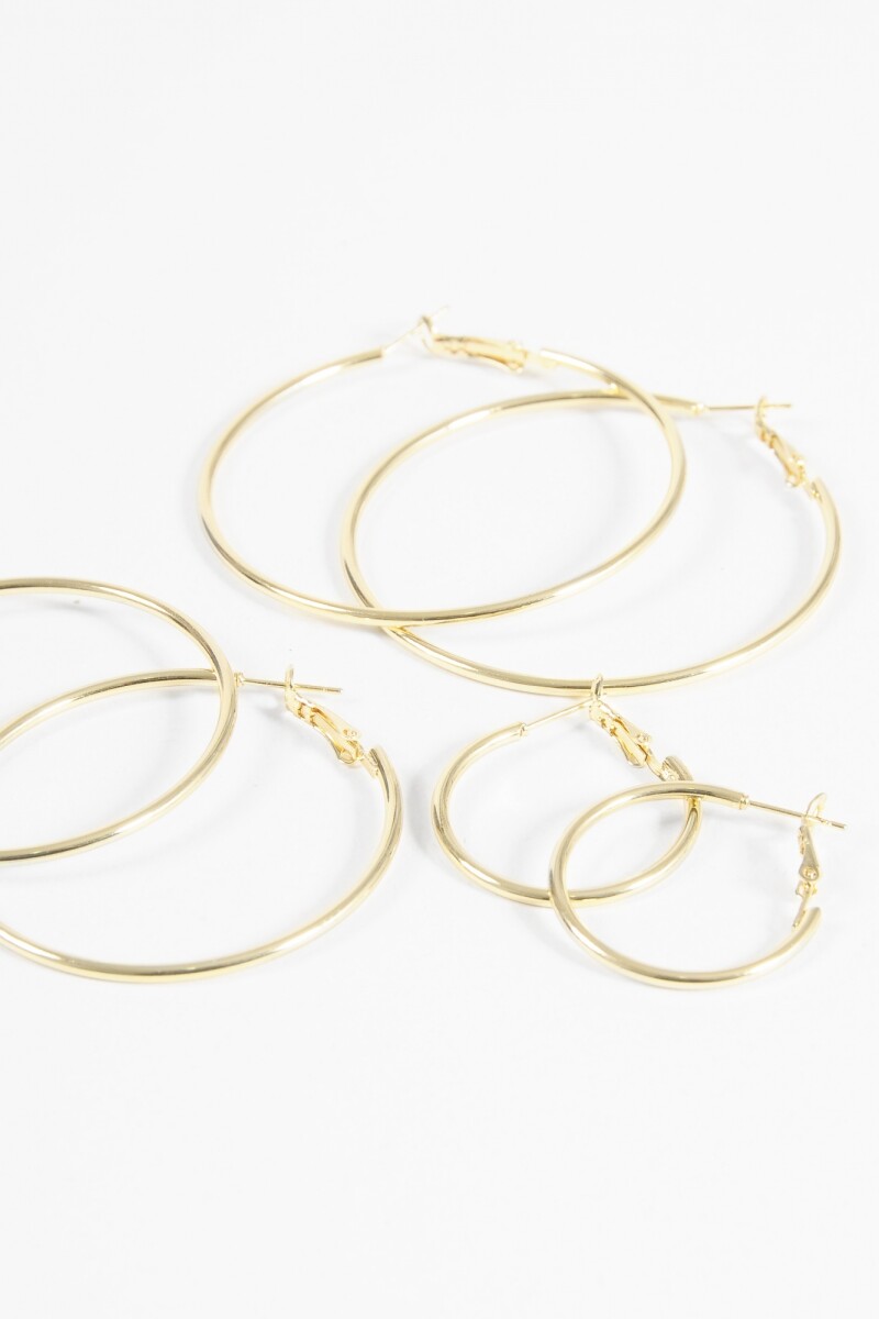 Set de aros finos dorado