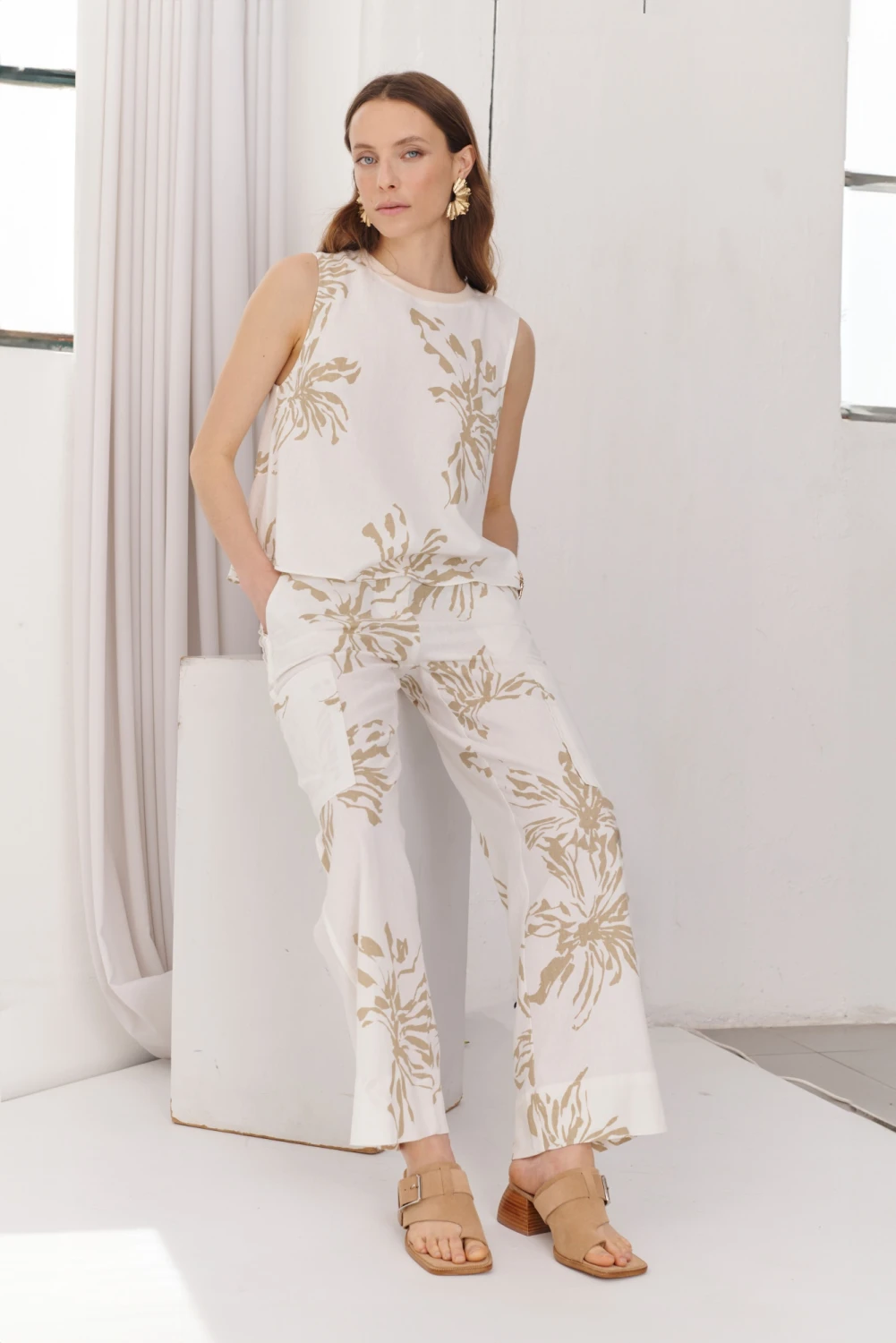 PANTALON LINO LOLA beige 3