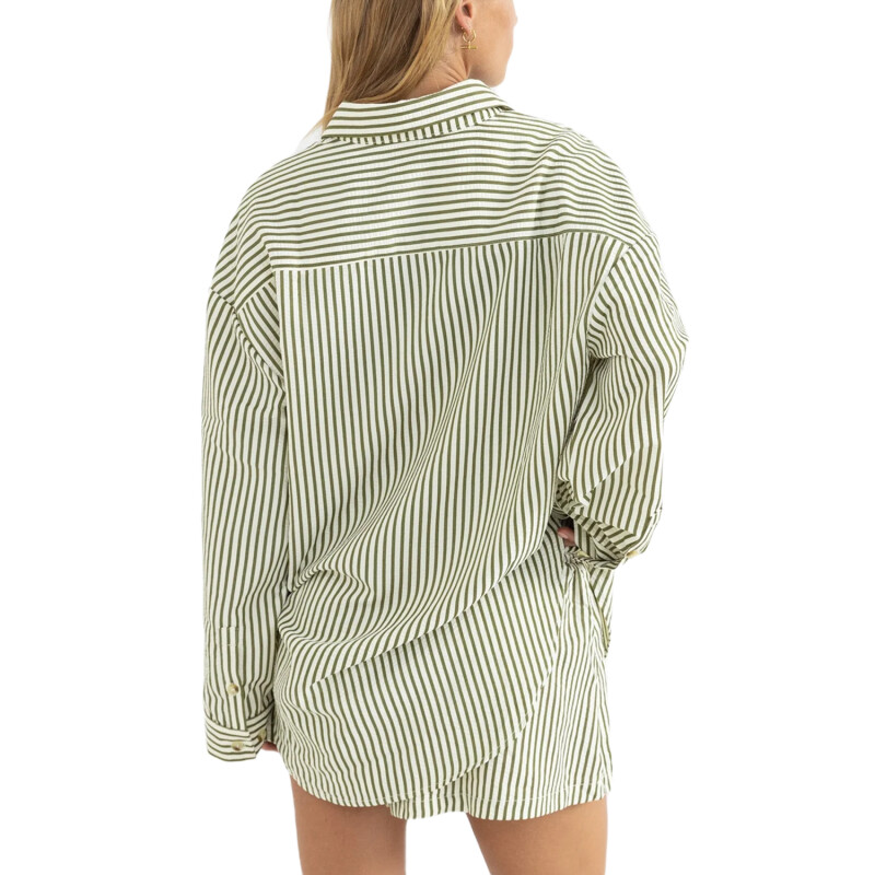 Camisa Rhythm Cove Stripe Long Sleeve - Verde Camisa Rhythm Cove Stripe Long Sleeve - Verde