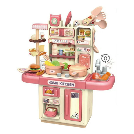 Cocina Infantil Juego Sonido Luz Agua Vapor Accesorio Comida Rosa