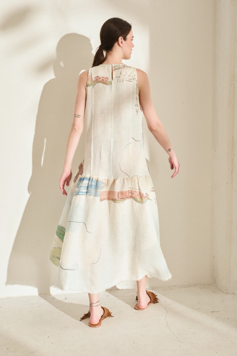 PRE VENTA VESTIDO TERRA PRINT Agua