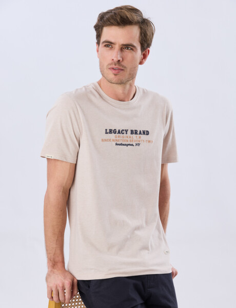 REMERA ESTAMPADA DE ALGODÓN Beige