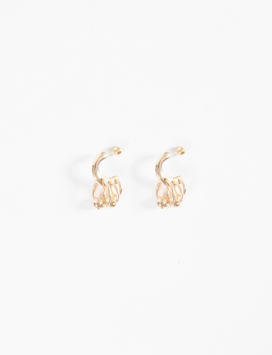 Caravanas triple aro - dorado 