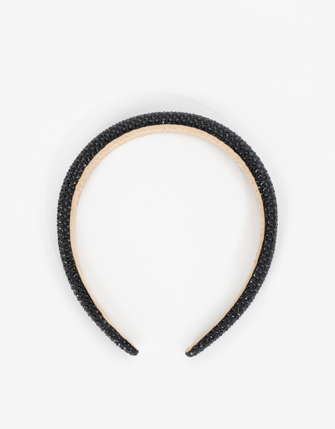 Vinchas Rígidas Strass Vincha Rígida Semipuffy - Negro