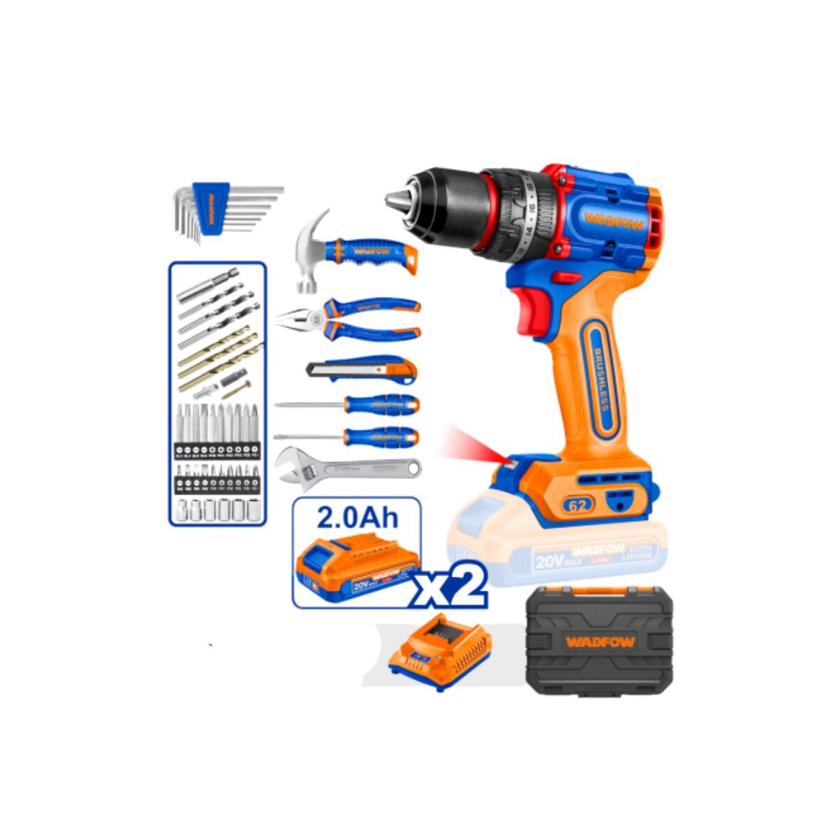 SET DE HERRAMIENTAS 91 PCS+TALADRO ATOR C/PERCUTOR 20V + Set De Herramientas 91 Pcs+taladro Ator C/percutor 20v +