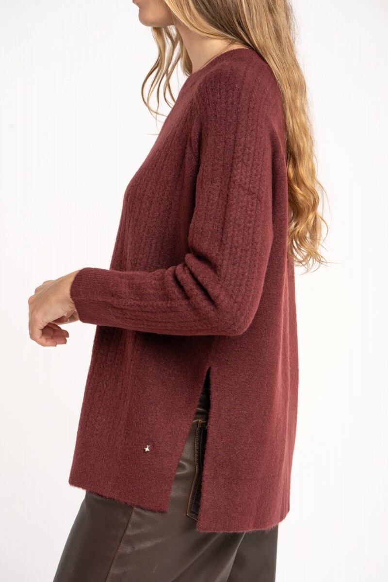 Sweater Texturado Bordeaux