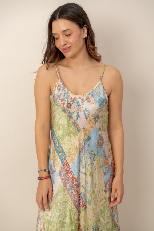 Vestido Mosaico Estampa multicolor