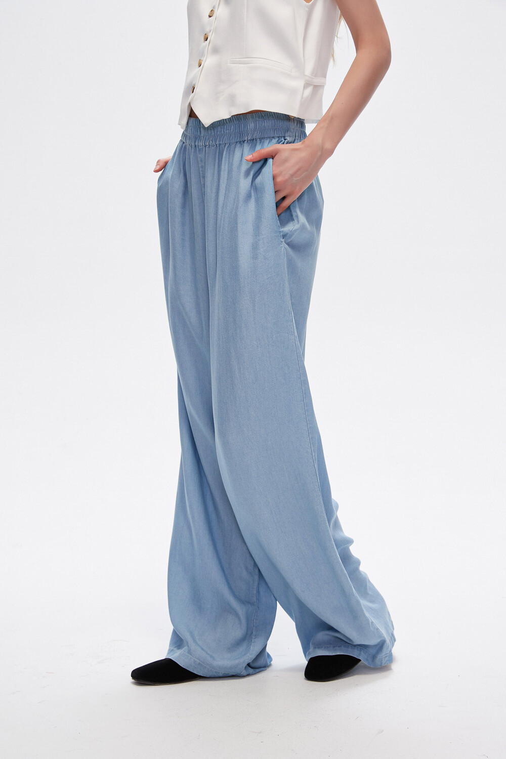 Pantalon Delfin Celeste Grisaceo