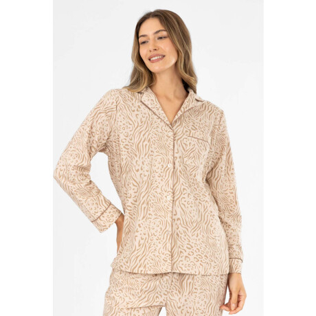 Pijama wincy animal print Crema