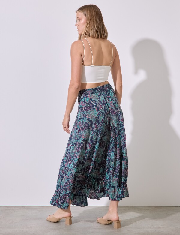 Falda Maxi Print MULTI/VERDE