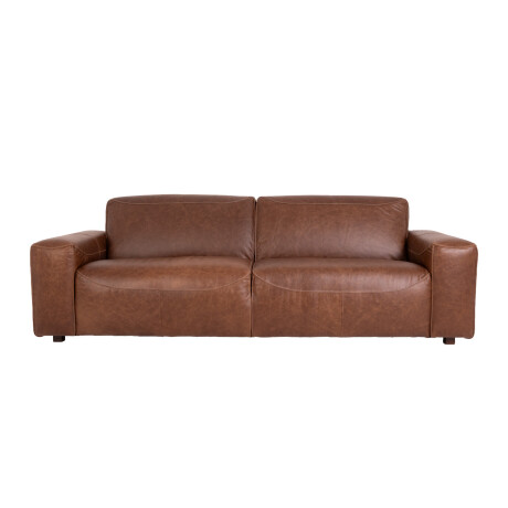 SOFA 3 CUERPOS CUERO-100-NATURAL MARRON PORTO CHOC.