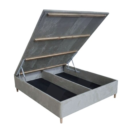 Sommier Queen HAMPTONS Hybrid Silver Smart Box Baúl Gris