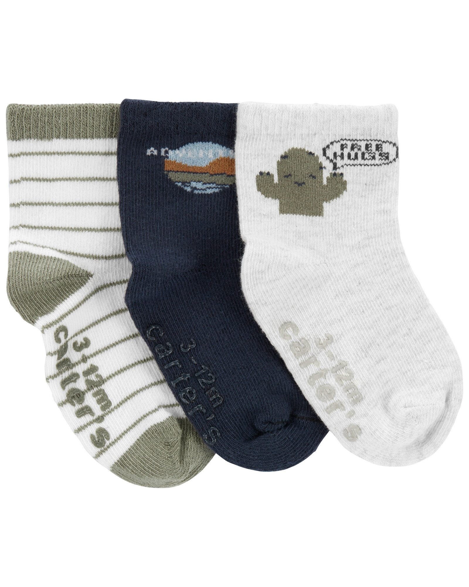 Pack tres pares de medias de algodón, diseño cactus Pack tres pares de medias de algodón, diseño cactus