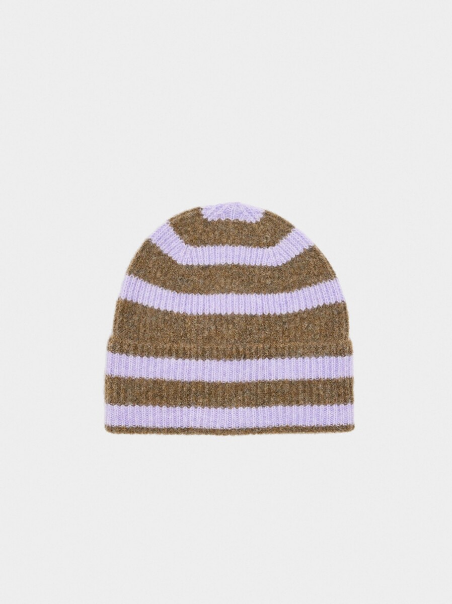 Gorro De Rayas Con Dobladillo - multicolor 